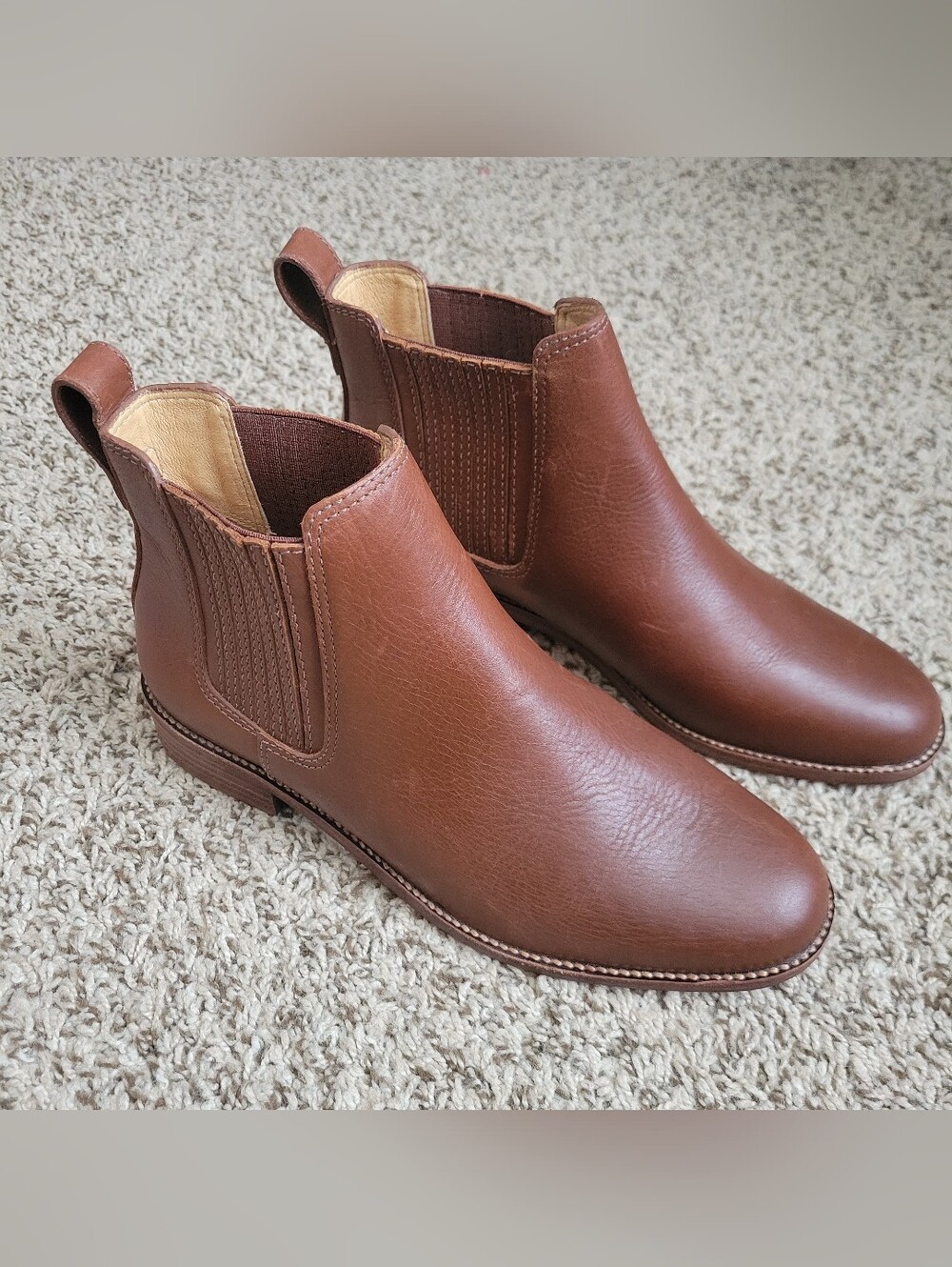Madewell Ainsley Chelsea Boot Boots Shoes Dark Chestnut Brown Leather Size 7 - Picture 2 of 9